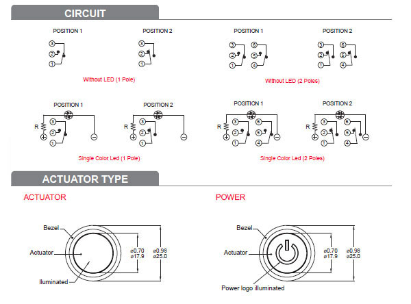 KPB22-serie Circuit &amp; Actuator-Type